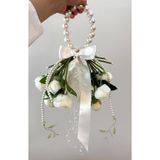 florista atelier Şakayık çanta gelin buketi sarkıntılı gelin çiçeği