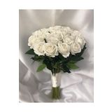 Florista Beyaz Kadife Gül Gelin El Buketi