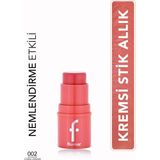 Flormar 002 Coral Dream Renkli Kremsi Stick Allık Işıltılı Doğal Bitişli Uzun Süre Kalıcı - TURUNCU