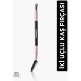 Flormar 015 Brow Brush&Groomer Ergonomik Uçlu 2'si 1 Arada Kaş Fırçası