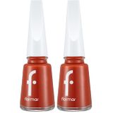 Flormar 489 Hot Sun 11 ml 2'li New Nail Enamel Yüksek Pigmentli Parlak Bitişli Oje