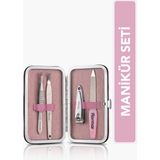 Flormar 4'lü Manikür Seti 100 ml Siyah Renkli Ergonomik Tırnak Bakım AraçlarıM.-Törpü-Tırnak Eti T.-Cımbız) - Manicure Set - 036 - 8690604598465