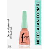 Flormar Breathing Color Yüksek Pigmentli & Parlak Bitişli Nefes Alan Oje (008 Natural Pink) 8682536032599 - PEMBE