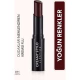 Flormar Creamy Stylo Yarı Parlak Bitişli Kremsi Ruj 011 Bordeaux 8682536013710 Kalıcı Etki ile Dudakları Nemlendirir