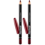 Flormar Dudak Kalemi- Waterproof Lipliner Elegant Bordeaux 8690604111053 47000037-205 One Size (2 paketi)