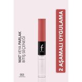 Flormar Duoglam Yüksek Pigmentli Kremsi Likit Ruj & Ultra Kalıcı Dudak Parlatıcısı - 003 Vintage Rose - PEMBE