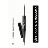 Flormar Extreme Tattoo Çift Uçlu Eyeliner & Jel Göz Kalemi (SİYAH) - 001 Black -8682536061551