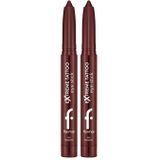 Flormar Extreme Tattoo Mat Asansörlü Kalemtıraşlı Jel Göz Kalemi & Far Stick - 002 Burgundy (2 paketi)