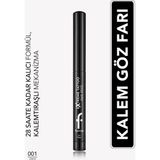 Flormar Extreme Tattoo Mat & Işıltılı Asansörlü Kalemtıraşlı Jel Göz Kalemi & Far Stick - 001 Onyx - SİYAH