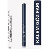 Flormar Extreme Tattoo Mat & Işıltılı Asansörlü Kalemtıraşlı Jel Göz Kalemi & Far Stick - 006 Navy - LACİVERT