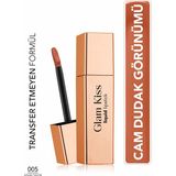 Flormar Glam Kiss Yüksek Pigmentli & Nemlendirici Cam Dudak Görünümlü Parlak Bitişli Ruj - 005 Spiced Coffee - KİREMİT