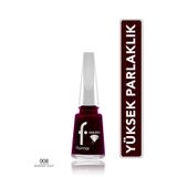 Flormar Higloss Uzun Süre Parlaklık Sunan Yüksek Performanslı Işıltılı Bitişli Oje - 008 Burgundy Velvet