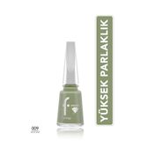 Flormar Higloss Uzun Süre Parlaklık Sunan Yüksek Performanslı Işıltılı Bitişli Oje - 009 Olive Leaf