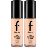 Flormar Invisible Cover HD Hafif Yapılı & Yarı Parlak Bitişli SPF30 Fondöten 040 LIGHT IVORY (2 paketi)