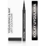 Flormar Mat Likit Kalem Eyeliner (SİYAH) - Midnight Matte Eyeliner - 001 Black - 8690604532292