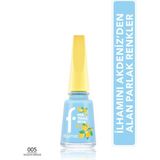 Flormar Mediterranean Yüksek Pigmentli & Parlak Bitişli Oje - 005 Aegean Breeze - AÇIK MAVİ