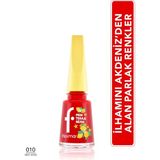 Flormar Mediterranean Yüksek Pigmentli & Parlak Bitişli Oje - 010 Med. Rose - KIRMIZI