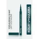 Flormar Midnight Matte 004 Yeşil Likit Eyeliner Yoğun Pigmentli Mat Bitişli Kolay Uygulama