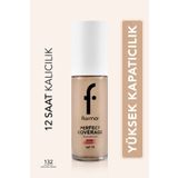 Flormar Perfect Coverage 132 Natural Beige Yoğun Kapatıcı Su Bazlı Fondöten