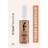 Flormar Perfect Coverage 134 Golden Honey Yoğun Kapatıcı Su Bazlı Fondöten