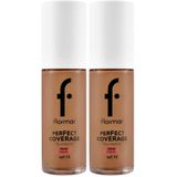 Flormar Perfect Coverage 136 Chesnut Yüksek Pigmentli & Yarı Parlak Bitişli SPF15 2 Paket Fondöten