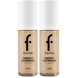 Flormar Perfect Coverage Yüksek Pigmentli & Yarı Parlak Bitişli SPF15 Fondöten 102 SFT BEIGE (2 paketi)