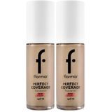 Flormar Perfect Coverage Yüksek Pigmentli & Yarı Parlak Bitişli SPF15 Fondöten (2 paketi)