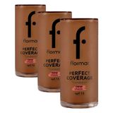 Flormar Perfect Coverage Yüksek Pigmentli & Yarı Parlak Bitişli SPF15 Fondöten (3 paketi)