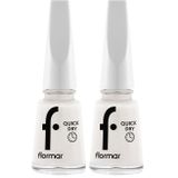 Flormar Quick Dry Hızlı Kuruyan İnce Yapılı & Parlak Bitişli Oje QD01 SNOW WHITE NEW (2 paketi)