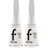 Flormar Quick Dry Hızlı Kuruyan İnce Yapılı & Parlak Bitişli Oje QD01 SNOW WHITE NEW (2 paketi)