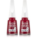 Flormar Sedefli Parlak Oje Kırmızı Nail Enamel (2 paketi)