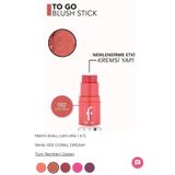 Flormar To Go Işıltılı & Doğal Bitişli Yoğunluğu Ayarlanabilir Kremsi Stick Allık
