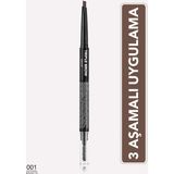 Flormar Triple Brow 3'ü 1 Arada Kremsi Dokulu Kaş Makyaj Kalemi 001 Renkli Özellikli