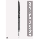 Flormar Triple Brow 3'ü 1 Arada Kremsi Dokulu Kaş Makyaj Kalemi - Gri