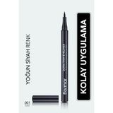 Flormar Ultra İnce Mat Göz Kalemi - Yüksek Pigmentli, Akma ve Bulaşma Yapmayan Siyah 001 (1 Adet)