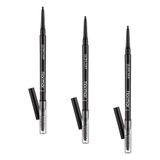 Flormar Ultra Thin Fırça Başlıklı & Asansörlü Ucu İnce Kaş Kalemi 004 DARK BROWN (3 paketi)
