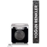 Flormar Yoğun Işıltılı Göz Farı - Baked Eyeshadow -002 Black Glitters- 8682536052368