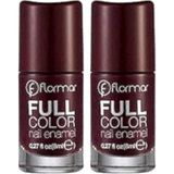 Flormar Yoğun Pigmentli Parlak Oje Full Color Nail Enamel Fc40 Royal Maroon (2 paketi)