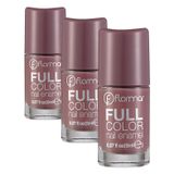 Flormar Yoğun Pigmentli Parlak Oje Full Color Nail Enamel Fc62 Berry Brown (3 paketi)
