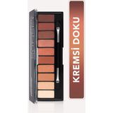 Flormar-Yoğun Pigmentli ve Kremsi Dokulu Eyeshadow Palette 10 Renkli Far Paleti (003 Sıcak Nude ve Kahve Tonları) 8690604551699