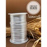 Floş Ip 2 mm (Sıçan Kuyruğu) (1 Bobin 100 Metre) Takı Aksesuar Kolye Bileklik - Beyaz