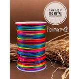 Floş Ip 2 mm (Sıçan Kuyruğu) (1 Bobin 100 Metre) Takı Aksesuar Kolye Bileklik - Karışık Renk