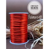 Floş Ip 2 mm (Sıçan Kuyruğu) (1 Bobin 100 Metre) Takı Aksesuar Kolye Bileklik - Kırmızı