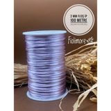 Floş Ip 2 mm (Sıçan Kuyruğu) (1 Bobin 100 Metre) Takı Aksesuar Kolye Bileklik - Lila