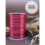 Floş Ip 2 mm (Sıçan Kuyruğu) (1 Bobin 100 Metre) Takı Aksesuar Kolye Bileklik - Nar Çiçeği