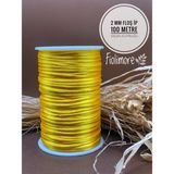 Floş Ip 2 mm (Sıçan Kuyruğu) (1 Bobin 100 Metre) Takı Aksesuar Kolye Bileklik Sarı Renk