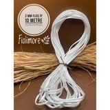 Floş Ip Neon Sarı Renk (Sıçan Kuyruğu) 2 mm 10 Metre Takı Bileklik Ipi - Beyaz