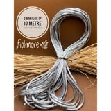 Floş Ip Neon Sarı Renk (Sıçan Kuyruğu) 2 mm 10 Metre Takı Bileklik Ipi - Gri