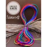 Floş Ip Neon Sarı Renk (Sıçan Kuyruğu) 2 mm 10 Metre Takı Bileklik Ipi - Karışık Renk