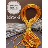 Floş Ip Neon Sarı Renk (Sıçan Kuyruğu) 2 mm 10 Metre Takı Bileklik Ipi - Turuncu